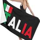WAYMAY Italian Flag Bath Towel Bath Sheets Bath Wrap Beach Towel Shawl Bathrobe Hooded Towels Washcloths