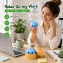 2 PCS Mystery Green Blue Dumpling Squishies with Steamer Box,Soft Stretchy Bao Bun Stress Relief Balls,Sensory Fidget Squeeze Toys for Anxiety Relief,Decompression Desk Toys