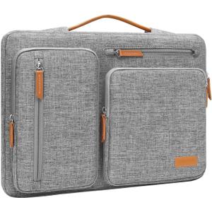 MOSISO 360 Protective Laptop Case 13.3 inch, 13-13.3 inch Laptop Sleeve Compatible with MacBook Air/Pro 13 / Pro 14,HP Dell Acer ASUS,Side Open Carrying Case with 4 Zipper Pockets&Handle, Gray