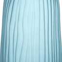 Frosted Blue Ribbed Glass Vase 12in Boho Elegant Decorative Vases for Home Flowers Arrangements, Centerpieces, Dinner Table and Modern Decor