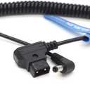 Anton Bauer Power Tap D-Tap to 12V DC2.5 Right Angle Power Coiled Cable for KiPRO LCD Monitor (DC Coiled Cable)