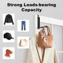 Over The Door Hooks Hanger for Clothes, 1 Pack Foldable Over The Door Drying Rack for Laundry, Overdoor Hanger Hook with 6 Groves for Towel, Coat, Black