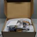 JINGZE Filtered Rainfall Shower Head with Handheld Spray Combo – Dual Showerhead Set with Replaceable Filter, 5 Spray Modes, 59″ Hose Adjustable Extension Arm, Chrome