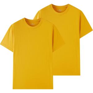 Huata Boys Girls T-Shirt Short Sleeve Crewneck Tee (10-11 Years, Yellow)