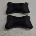 2 Pack Car Headrest Pillow PU Leather Car Neck Pillow for Driving Seat Breathable Automotive Neck Support Adjustable Cute Auto Neck Pillow Neck Shoulder Pain Relief for Travel(Black)