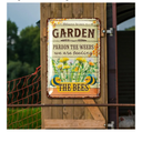 LANOLU Vintage Tin Signs  BEES Farmhouse Metal Sign, Funny Outdoor Decorative Plaque for Porch Patio, 12x8, Set of 2