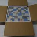 Blujellyfish Blue Sea Glass Tile Backsplash Beach Style Mosaic Tiles Real Seashell Inside (Pack of 5 Sheets)