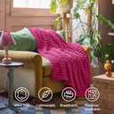 Bedsure GentleSoft Hot Pink Blanket for Couch - Cozy Soft Blankets for Women, Cute Small Throws for Girls, 50x60 Inches
