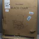 Padded Low Beach Chair, 4-Position Folding Outdoor Chair with Wooden Armrests, Cushioned Seat, Storage Pouch & Carry Strap for Beach, Patio and Lawn, Harbour Cypress Green