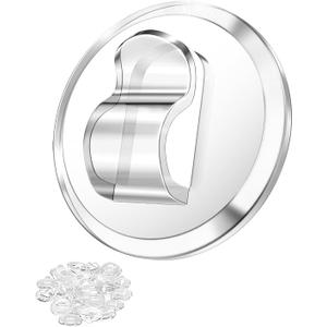 ispneay 100 Clear Mini Light Clips: Small Hooks with Adhesive Strips for Indoor String Light - Plastic Damage Free Wall Hook for Hanging Tiny Fairy Christmas Light Cable Hangers Decoration Decor