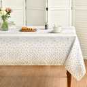 Horaldaily Black Round Dot Tablecloth 60x84 Inch Rectangular, Washable Yellow Polka Dots Table Cover for Wedding Bridal Shower Birthday Party Decorations