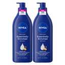 NIVEA Essentially Enriched Body Lotion for Very Dry Skin with Hyaluronic Acid, Mothers Day Gifts, 16.9 Fl Oz Pump Bottle, Pack of 2