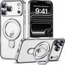 Plating Clear Case for iPhone 17 Pro Max with Stand 6.9", Silver