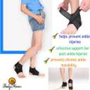 BodyMoves Kid's Ankle Brace Support Plus Hot and Cold Ice Pack (Sporty Black, MED for Big Kids M (US 3.5-7))