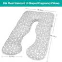 Pregnancy Pillow Cover U-Shaped (ONLY Pillowcase), Super Soft Replacement Cover Fits Most 55/57 Inch Maternity Pillow, Full Body Pregnancy Pillow Case, Universal Fit, Grey Hearts Print