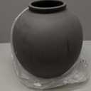 Ceramic Rustic Vase, 10.8 Inch Farmhouse Minimalist Tall Flower Vase for Table, Living Room, Home Decor, Bathroom, Holiday, Wedding, Set of 1, Sandstone Black