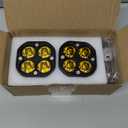 Yellow Led Pods Lights 3Inch 40W Led Driving Off Road Lighting 12V 24V Spot Cube Light Bar for 4WD Pickup Trucks Boat ATV UTV SUV Motorcycle Golf Tractor Amber Fog Light (Pack of 2)