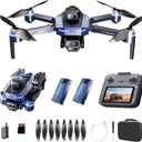 RC Drone with HD Camera 5 Inch LCD Screen Remote Controller, Professional Brushless Motor Drone Auto Return, Waypoints, Foldable Quadcopter with 2 Batteries & Portable Case for Beginners and Adults