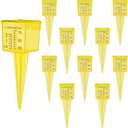 10 Pack Rain Gauges, 1.5" Rain/Sprinkler Gauge for Lawn with Wide Mouth, Accurate Outdoor Rain Gauges Measuring Tool for Yard Garden Deco (Yellow)