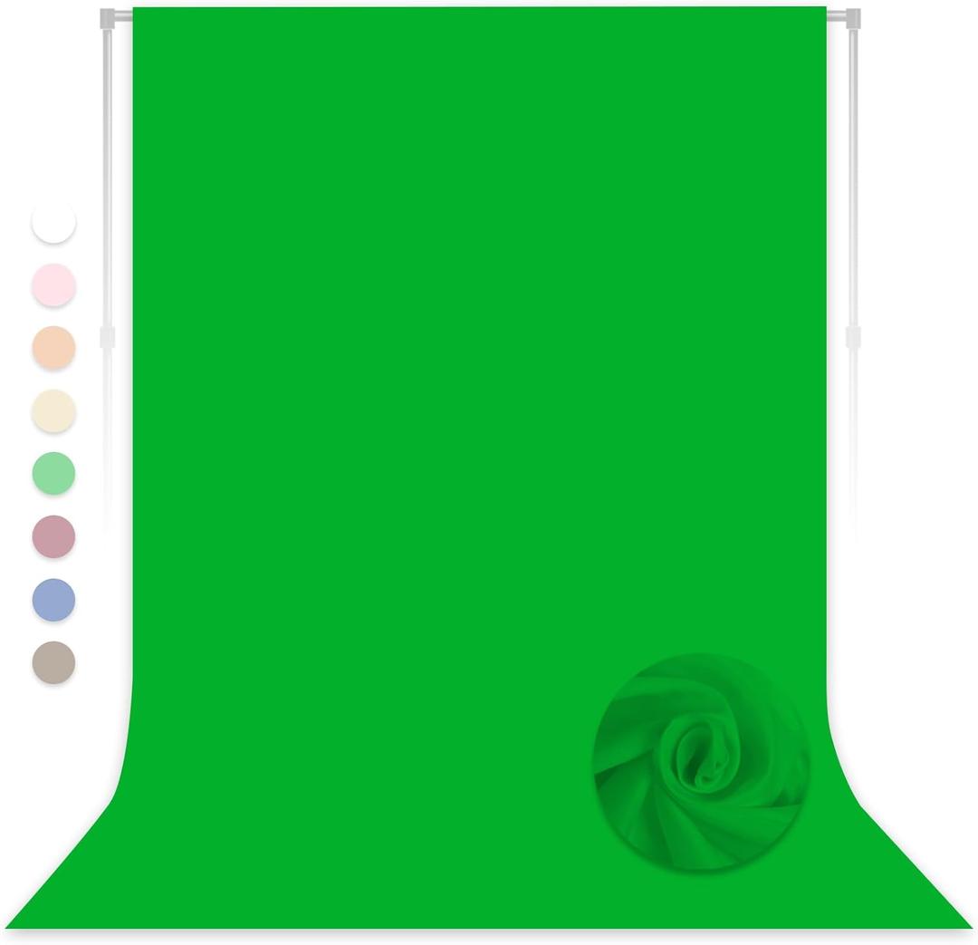 Green Screen Backdrop for Photoshoot, Professional Photo Backdrop Background Curtain for Product PhotographyPortraits, Wedding, Party, Live Streaming Video Recording 8X10 FT (Background Only)