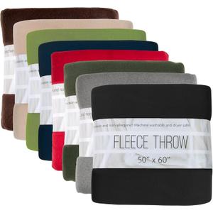 (24 Pack) Bulk Fleece Fall Throw Blankets 50x60 for Wedding Favors, Homeless Women, Men, Homes, Bed, Sofa, Couch, Office, Pet Blankets, Travel | Soft Warm Lightweight Throw Blankets in Bulk (8 Color)