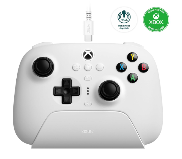 8BitDo Ultimate 3Mode Controller, Hall Effect Joysticks, Pro Back Buttons, Wired Only for Xbox Series X|S & Xbox One, Compatibility with Apple, Windows & Android, Officially Licensed (White)