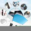 Large 3-4 Person Beach Tent - UPF 50+ Anti-UV, Easy Setup with Extended Floor & Mesh Windows, Portable for Camping Fishing