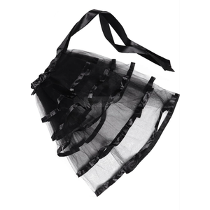 Gatuida Tulle Skirt for Women Dance Belt Gothic Steampunk Costume Tie Half Skirt Wedding Black
