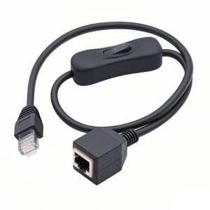 chenyang RJ45 Switch Extension Cable,CAT6 RJ45 Male to Female with On/Off Switch Button Ethernet Network Extension Cable 1.97FT/0.6M