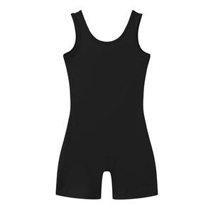 LUOUSE Skinny Girls Gymnastics Leotards Toddler Scoop Neck With Shorts, Little Kids Slim Dancewear Workoutwear Unitards Biketards Black 10-11 Years