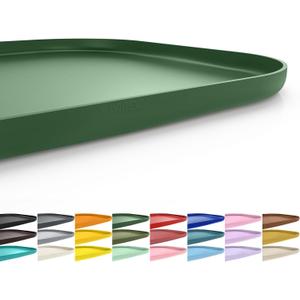 SMILOOL Silicone Pet Feeding Mat with Raised Edge for Food and Water, Dog Bowl Mats, Cat Bowls Placemat with High Lip for Floor Waterproof, Rubber Tray for Cats and Dogs 24 x 16 x 0.8 Dark Olive