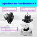 Motor Mount Compatible with 2011 - 2019 Jeep Grand Cherokee 3.6L 5.7L RWD2011 - 2019 Dodge Durango 3.6L 5.7L RWD, Engine Motor and Trans Mount Set of 3: A5611 A5611 A5488