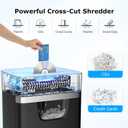 BONSEN 14-Sheet Paper Shredder for Home Office, Heavy Duty Cross Cut Shredder with 5.3 Gal Pullout Bin, Quiet Shredder for CDs/Credit Card/Staple, P-4 Security, Anti-Jam System Large, Black and silver