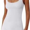 HGps8w Women's Summer Shapewear Rompers Workout One Piece Bodysuits Bodycon Shorts Jumpsuits Yoga Gym Outfits (3X-Large, 01 White)