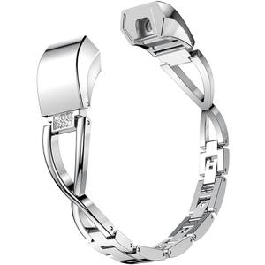 Ginamart for Fitbit Alta HR and Alta Bands Small Large, Jewelry Metal Replacement Band Accessory Strap Bracelet Bangle Wristband Rose Gold Silver Gold Black