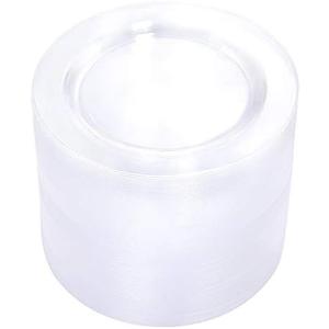 bUCLA 100Pieces Clear Plastic Plates - 6.25inch Premium Hard Disposable Salad/Dessert/Appetizer/Small Cake Plates for Wedding& Party