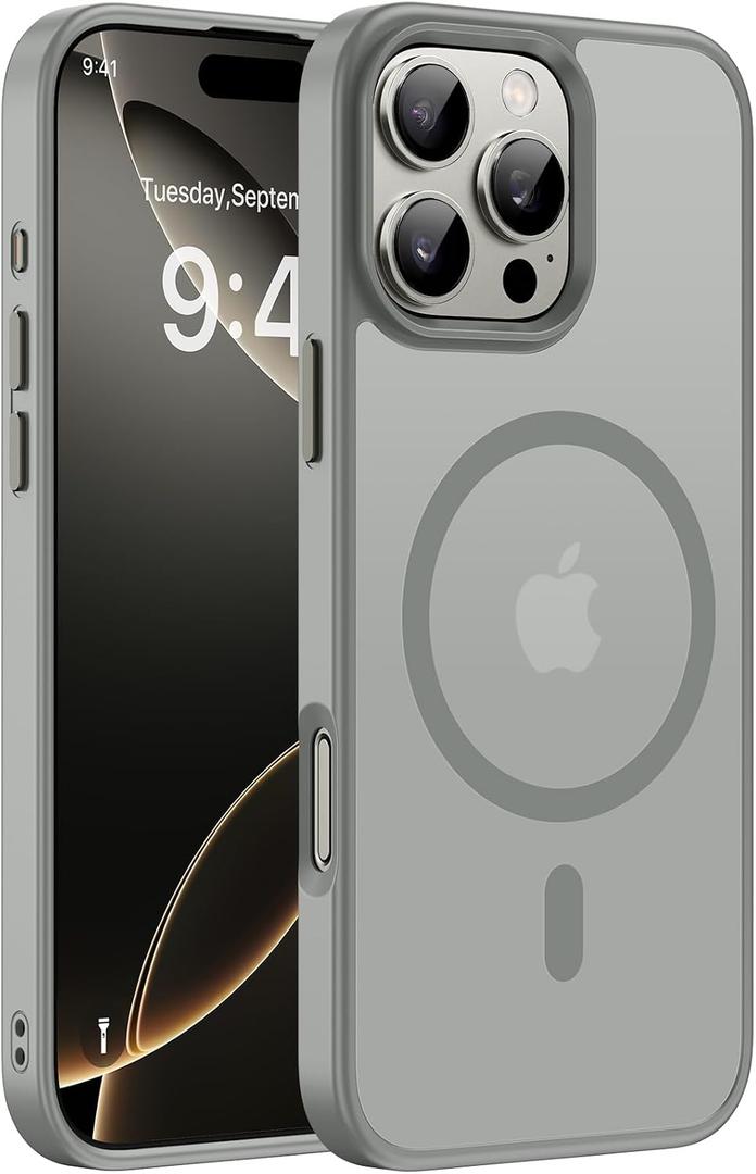 Miracase for iPhone 16 Pro Matte Series Case, Magnetic, Gray