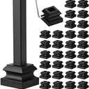 18 Pcs Iron Baluster Shoes Bulk Stair Flat Shoe with Screw 1/2 Inch Flat Square Baluster Shoe Stair for Staircase Scroll Basket Twist Knuckle Staircase Metal, Satin Black