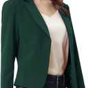 Allegra K Women's Open Front Office Work Business Casual Lightweight Summer Crop Suit Blazer (X-Large)