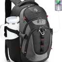 Swissdigital Design Laptop Backpack with USB Charging Port, Travel Backpack Fits 15.6 inches Computer, 31L College School Backpack for Men, Black/Grey | SD803-02