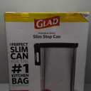 Glad Slim Trash Can with Clorox Odor Protection - Narrow Kitchen Garbage Bin with Soft Close Lid, Step On Foot Pedal and Waste Bag Roll Holder, Stainless Steel, 45 Liter