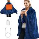 Portable Cordless Heated Blanket for Stadium, Rechargeable USB Heated Throw Blanket for Outdoor, 3 Heat Settings Electric Heated Blanket for Office, Camping, 58”x 38” (Battery Pack Not Included)