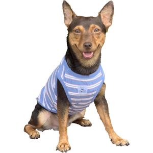 YQYS Dog Shirts Multi-Color Striped Cotton Vest for Small Dogs and Cats Puppy Clothes Teacup Dog Clothing Tank Top for Chihuahua Miniature Pinscher Blue XSmall