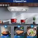 SNDOAS Range Hood 30 inch Under Cabinet,Stainless Steel Ducted/Ductless Range Hood 30 inch,3 Venting Ways Stove Hood,700 CFM Kitchen Vent Hood with 3 Speed Exhaust Fan,Push Button Control