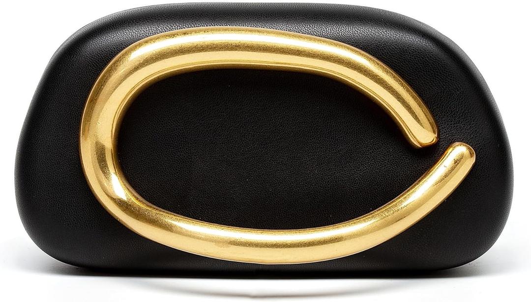 dassymia Clutch Purses for Women Evening Handbags for Wedding Party Crossbody Shoulder Bag Trendy (Leather Black)