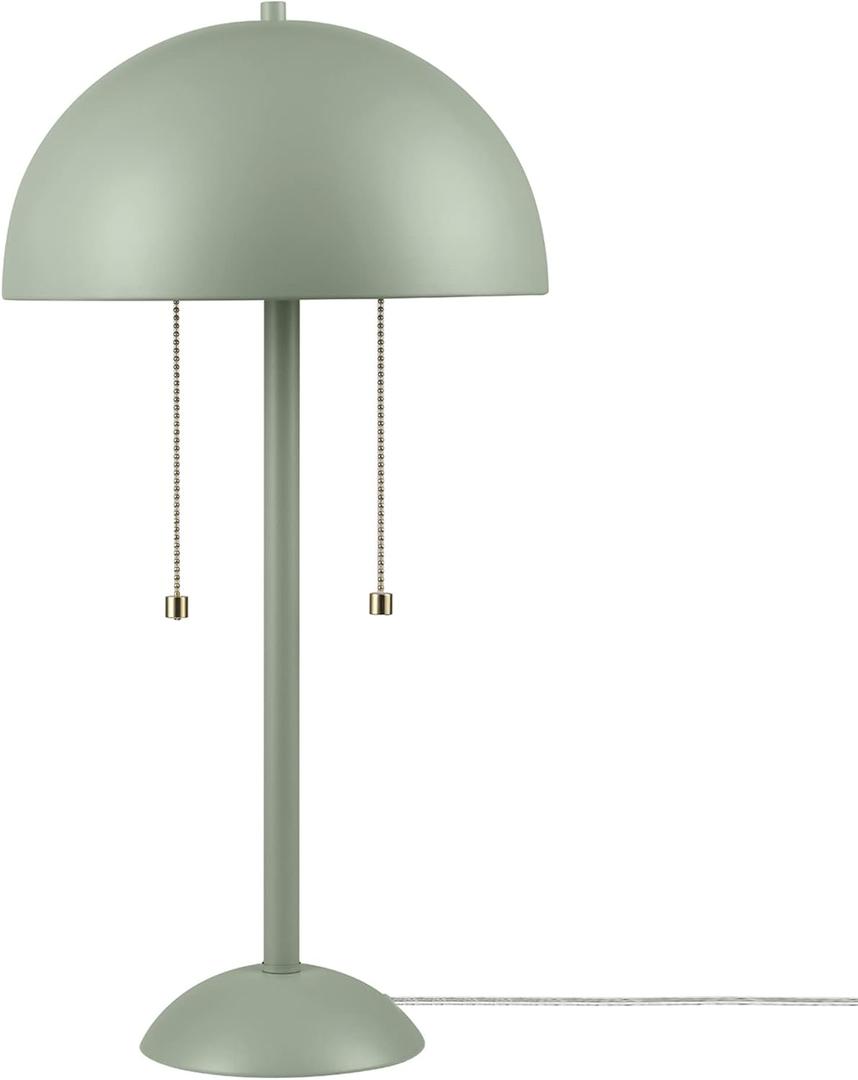 GLOBE Novogratz x Electric 65850 Haydel 21" 2-Light Table Lamp, Sage Green, Double On/Off Pull Chain (Haydel (Sage Green))