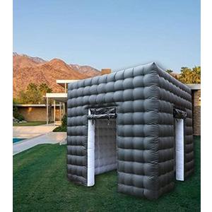 Inflatable Photo Booth Enclosure 2 Doors,Inflatable Tent (8.2 X 8.2 Ft) with Led Lights,Use in Advertising, Bars, Events, Trade Shows, Photo Booth Companies (Black)