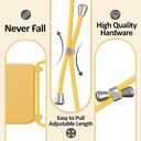Crossbody Strap Phone Case Only for iPhone 12 Pro, Adjustable Rope, Belt Neck Lanyard,String Detach Lanyard Drop Proof Sturdy Wrist Hand Free Protective Cover 6.1 inch 12 Pro - Yellow