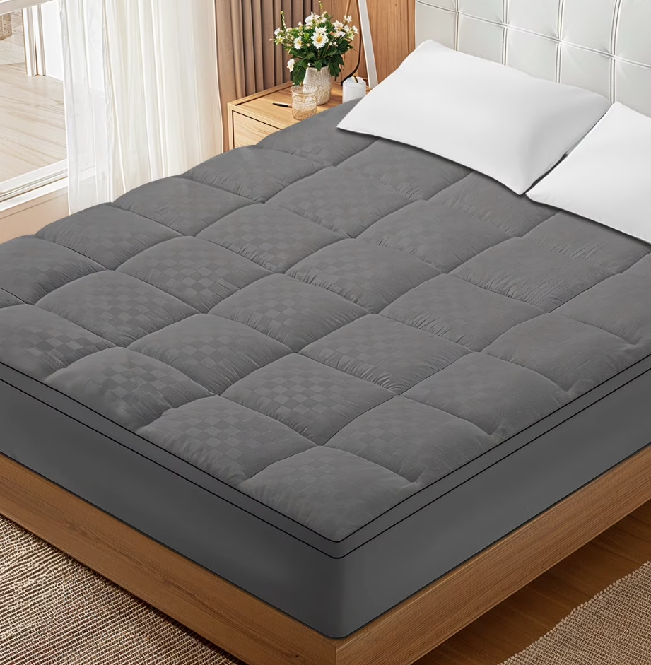 Extra Thick Mattress Topper, Cooling Mattress Pad Cover, Mattress Protector with 8-21 Inch Deep Pocket,Gray, 72"x84"