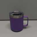 SUNWILL Insulated Coffee Mug with Lid, Travel Tumbler with Handle, 14 oz Stainless Steel Cup for Camping, Office, Home, Powder Coated Purple